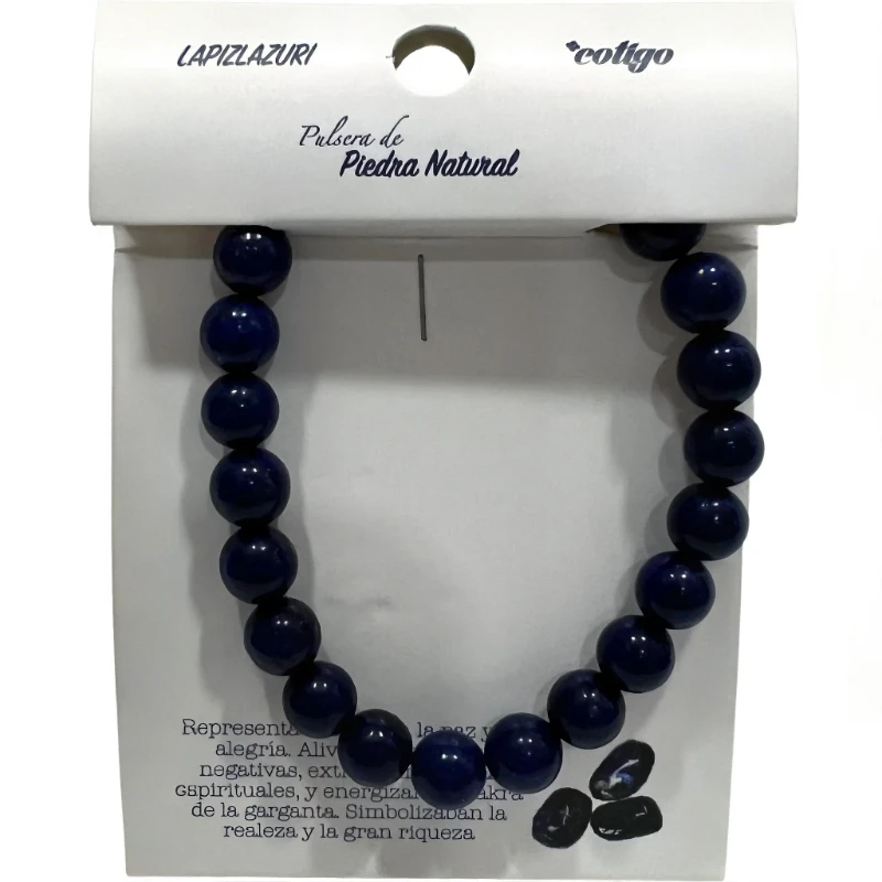 pulsera de piedra natural lapizlazuri en su caja